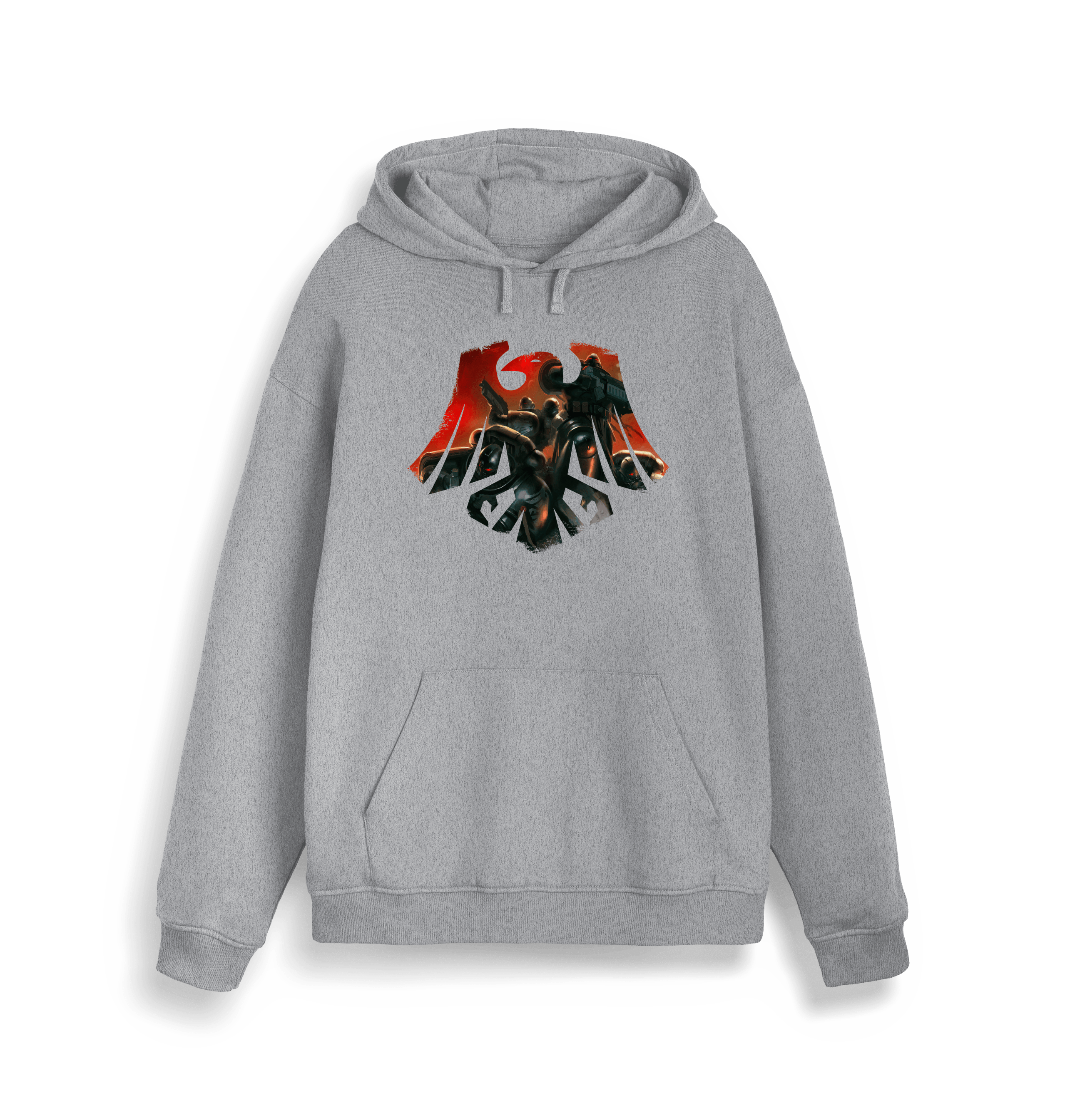 Heather Grey Printed Sweater Front